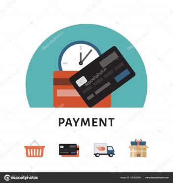 Payment. Online shopping concept. Shopping icons. Flat style, vector ...