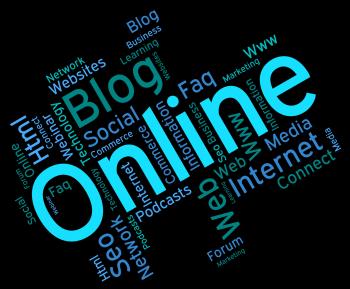 Online Word Shows World Wide Web And Net