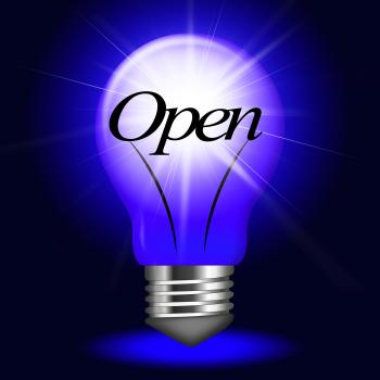 Open Lightbulb Means Beginning Launch And Inauguration
