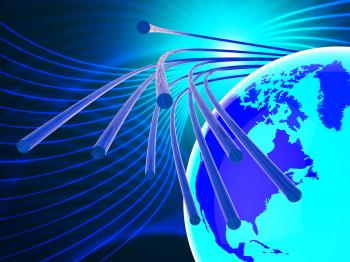 Optical Fiber Network Represents World Wide Web And Communicatio