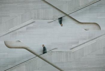 Optical Illusion Photo of Man on Stairs