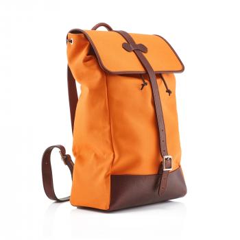 Backpack in Canvas Orange|Canvas & Leather Backpack|Pittards