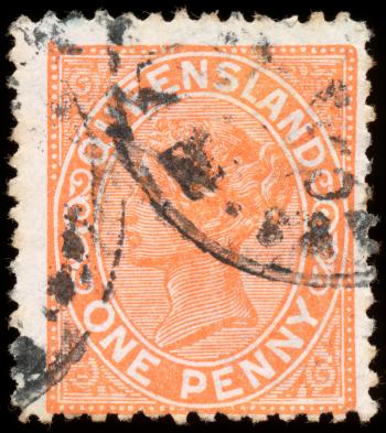 Orange Queen Victoria Stamp