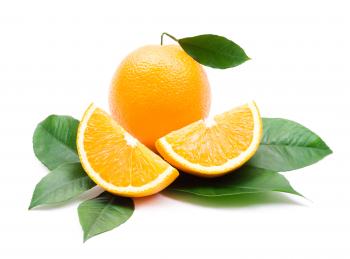 Oranges on leaves