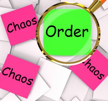 Order Chaos Post-It Papers Mean Orderly Or Chaotic