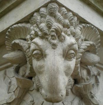 Ornate rams head