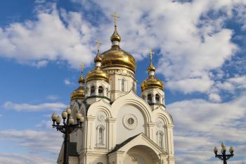 Orthodox church against the blue sky