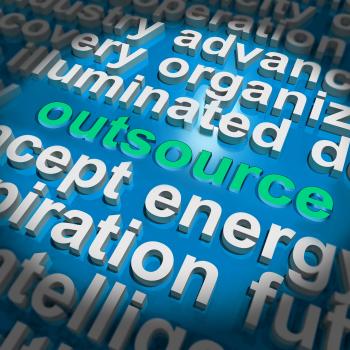 Outsource Word Cloud Shows Sub Contract And Freelance