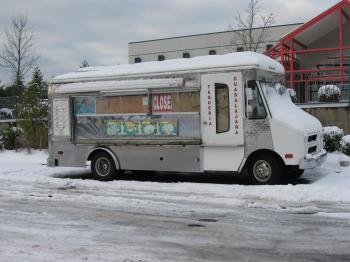 Overlake taco truck in snow