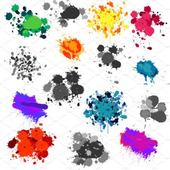 Paint Splatters Vectors and Clipart ~ Illustrations ~ Creative Market