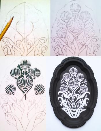 Behind the scenes: process of my latest papercut mounted to an up ...