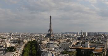 Ultra HD 4K Aerial View Eiffel Tower Paris Skyline City Overlook ...