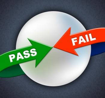 Pass Fail Arrows Shows Ratified Failure And Passed