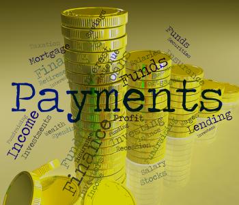 Payments Word Shows Pays Bill And Instalment