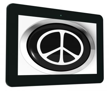 Peace Sign Tablet Shows Love Not War