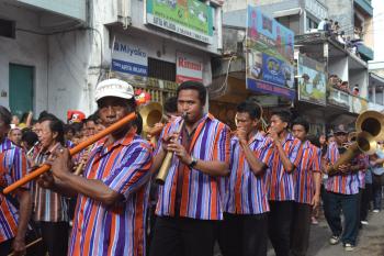 People playing traditional instruments
