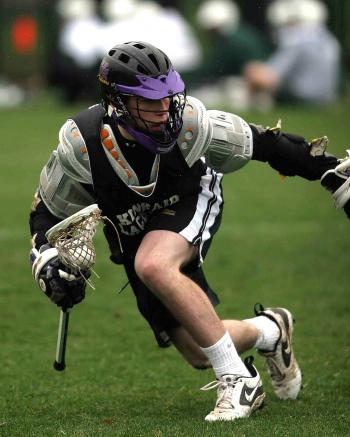 Person in Black Sports Jersey Playing Lacrosse