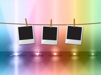 Photo Frames Indicates Lightsbeams Of Light And Copy-Space