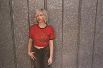 Photo of a Woman Wearing Red T-shirt