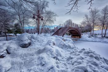 Photo of Bridge With White Snow