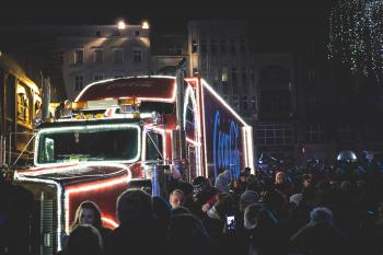 Photography of People Gathered Beside Coca-cola Truck during Nighttime