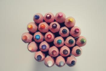 Piled Colored Pencils