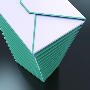 Piled Envelopes Shows Computer Mail Outbox Communication