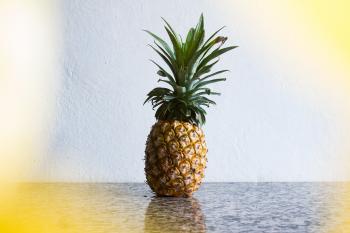 Pineapple Fruit On Gray Table