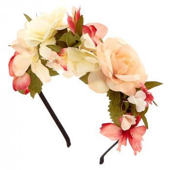 Ivory & Pink Flowers All Over Headband | Claire's