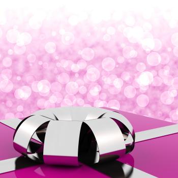 Pink Giftbox With Bokeh Background For Womens Birthday