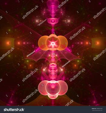 Abstract Fractal Star Tower Background Detailed Stock Illustration ...