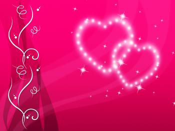 Pink Hearts Background Means Love Family And Floral
