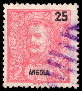 Pink King Carlos I Stamp