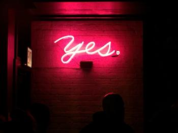 Pink YES Neon Sign