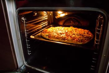 Pizza in oven