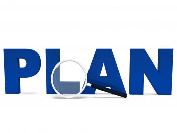Plan Word Shows Plans Planned Planning And Aims