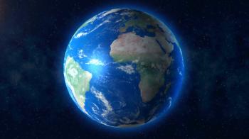 Blue Planet Earth rotation with space background. 4K animation ...
