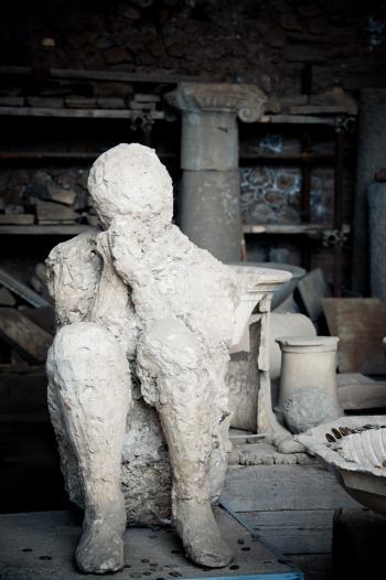 Plaster cast of a Pompeii chariot driver