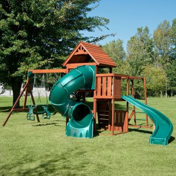 Amazon.com: Swing-N-Slide Grandview Twist Play Set with Two Slides ...