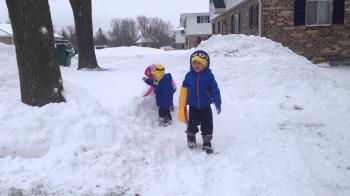 Kids Playing With Snow - YouTube
