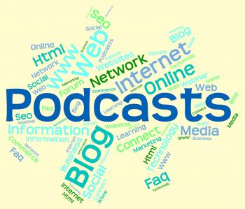Podcast Word Represents Text Webcast And Broadcasting