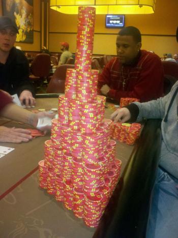 Huge poker chip stack / Gambling day