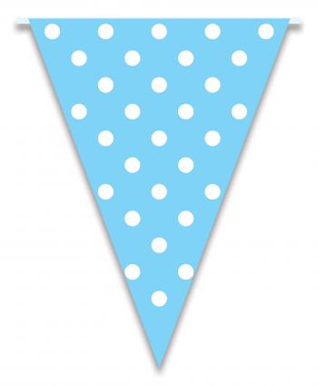 LolliZ Festive 12 ft. Blue Polka Dots Pennant Flag Banners - Party ...