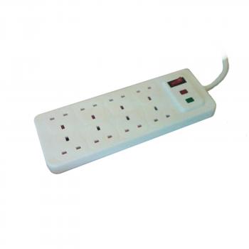 Surge Protected 8 Gang UK Mains Power Extension Lead With Switch 1.5 ...
