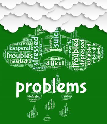 Problems Word Shows Stumbling Block And Complication