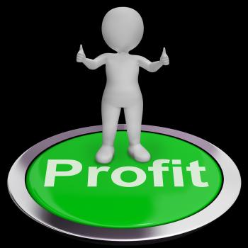 Profit Computer Button Shows Earnings And Investments