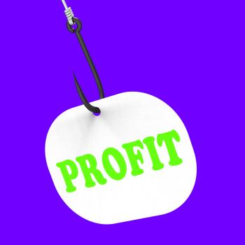 Profit On Hook Shows Financial Incomes And Earnings