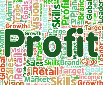 Profit Word Means Earns Profits And Wordcloud