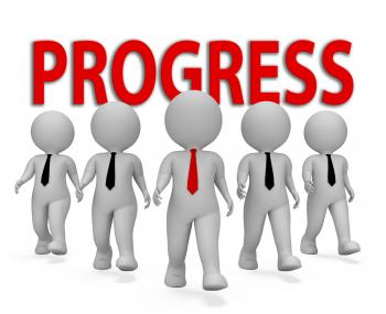 Progress Businessmen Shows Improvement Growth 3d Rendering