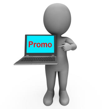 Promo Character Computer Shows Promotion Discounting And Reductions